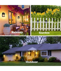 Lampada Da Parete Solare Sensore Movimento Luce Tungsteno Led Applique Ip65 Nero         