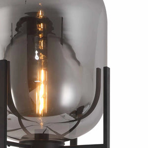 LÚZETE - LAMPADA DA PIEDI NERA/FUMÉ CORDELIA