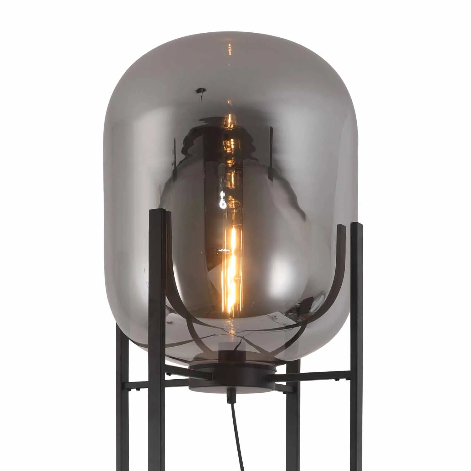 LÚZETE - LAMPADA DA PIEDI NERA/FUMÉ CORDELIA