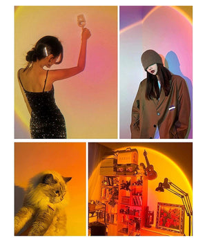 Lampada Da Proiezione Colorata Gbr Proiettore Luce Notturna Led Usb 8 Modalità          