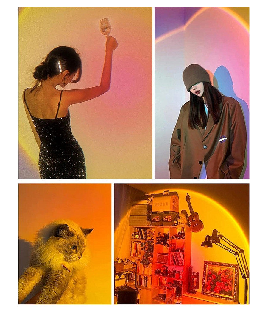 Lampada Da Proiezione Colorata Gbr Proiettore Luce Notturna Led Usb 8 Modalità          