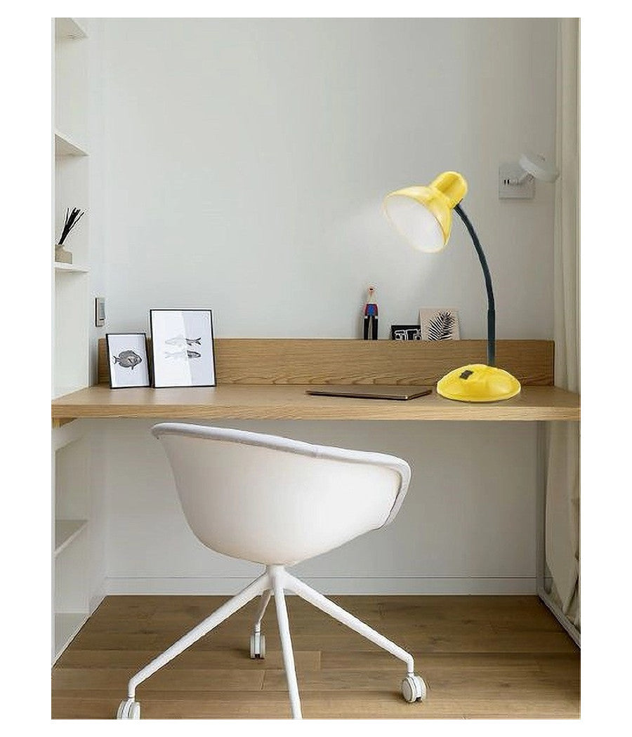Lampada Da Scrivania Con Braccio Flessibile Luce Lume Tavolo Per Cameretta Color  Giallo       