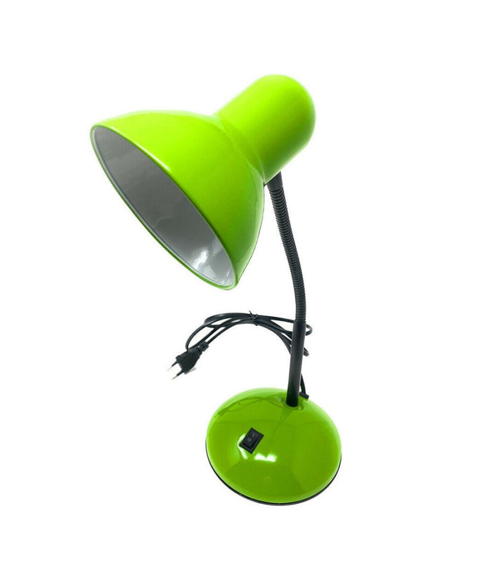 Lampada Da Scrivania Con Braccio Flessibile Luce Lume Tavolo Per Cameretta Color  Verde       
