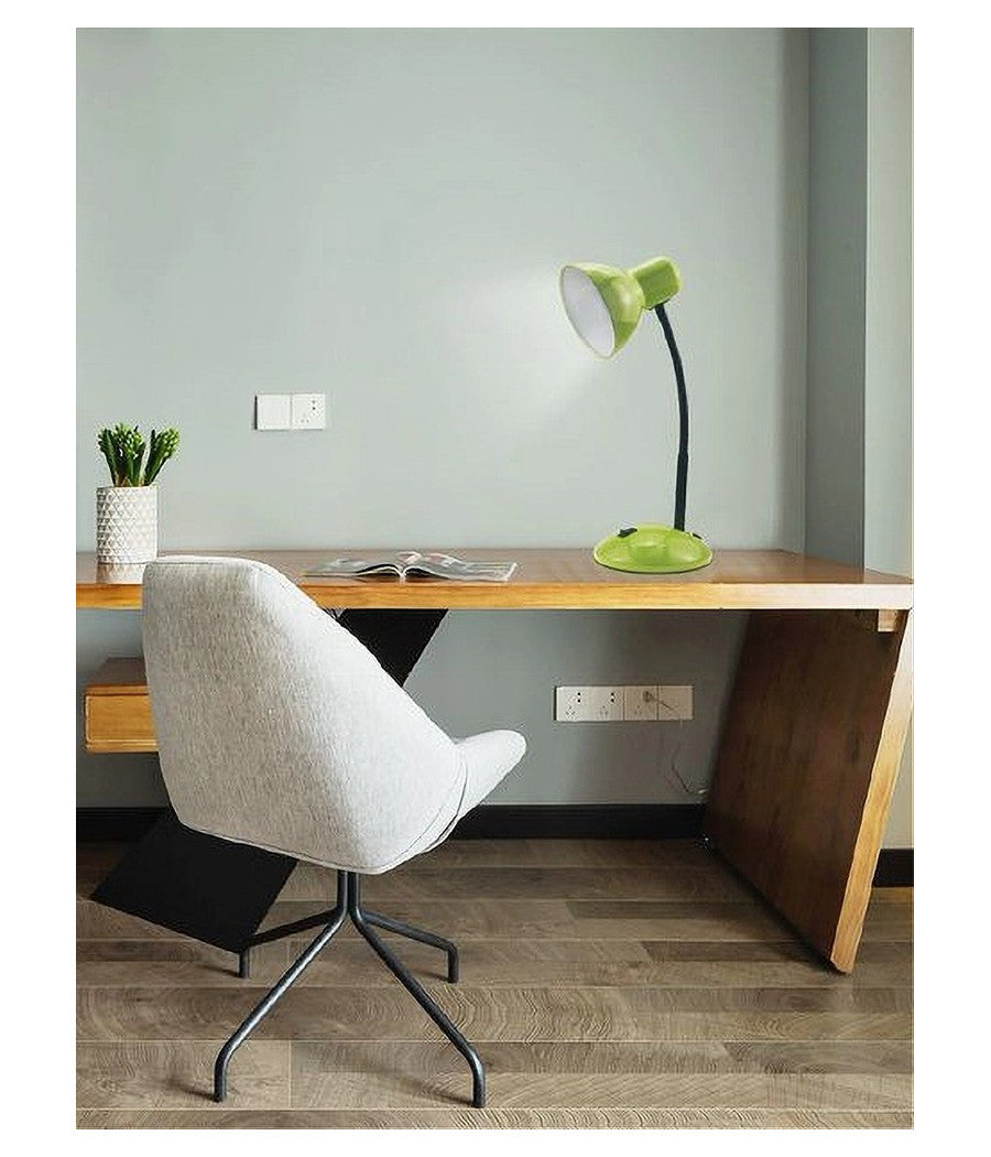 Lampada Da Scrivania Con Braccio Flessibile Luce Lume Tavolo Per Cameretta Color  Verde       