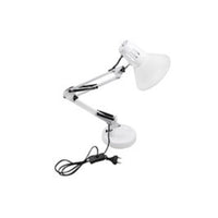 Trade Shop - Lampada Da Scrivania Con Braccio Snodabile Attacco E27 Luce Tavolo Per Ufficio - Bianco