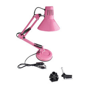 Trade Shop - Lampada Da Scrivania Con Braccio Snodabile Attacco E27 Luce Tavolo Per Ufficio - Rosa