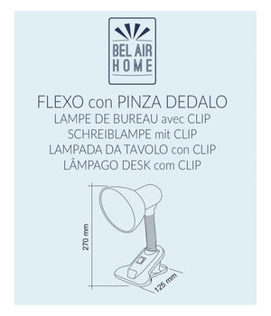 Lampada Da Scrivania Lampada Tavolo Con Pinza Orientabile Snodabile E27         