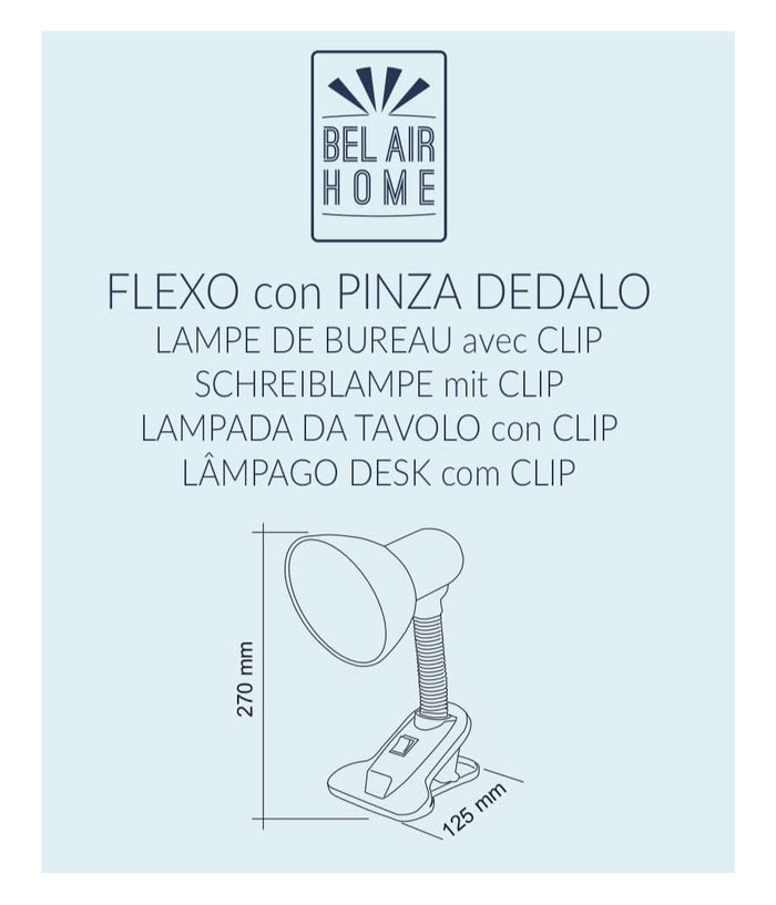 Lampada Da Scrivania Lampada Tavolo Con Pinza Orientabile Snodabile E27         