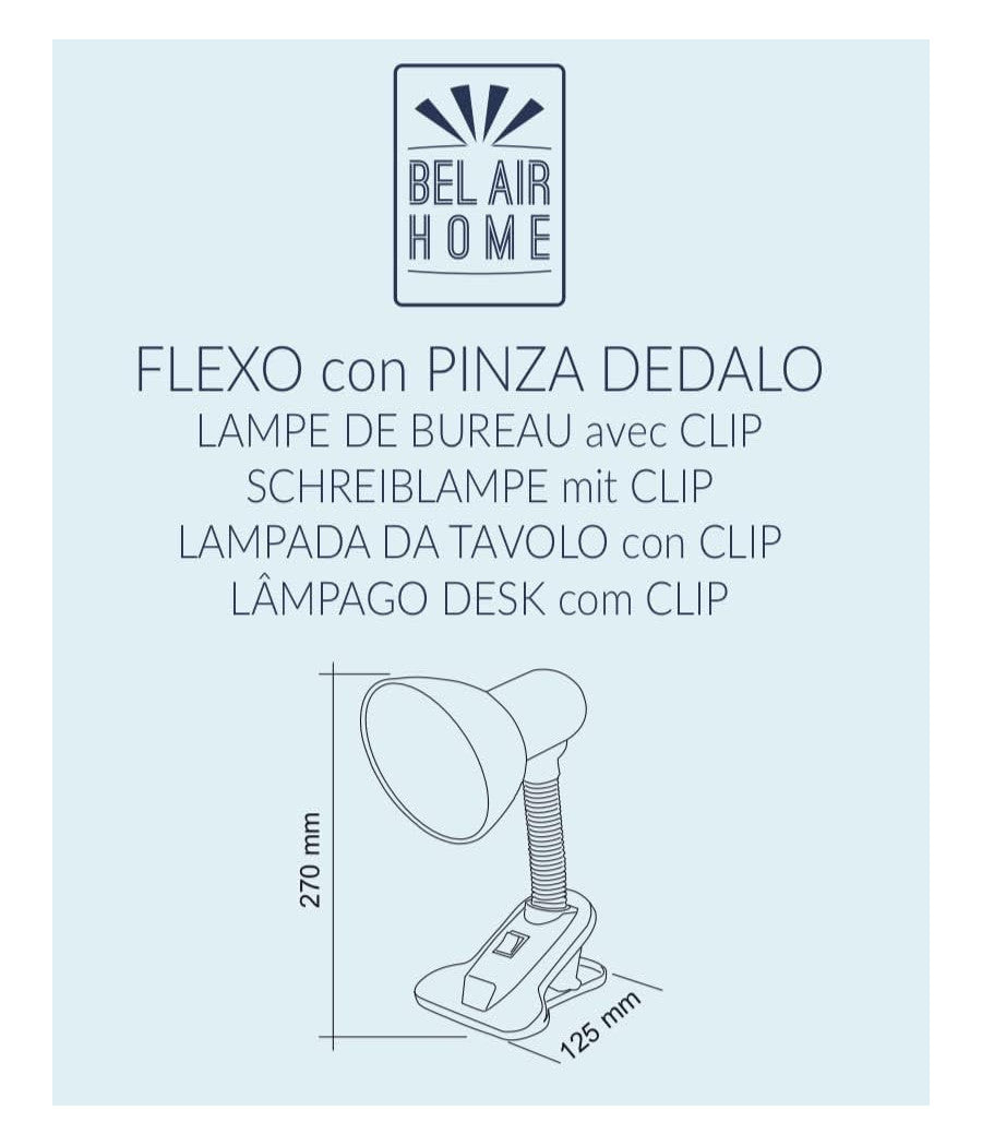 Lampada Da Scrivania Lampada Tavolo Con Pinza Orientabile Snodabile E27         