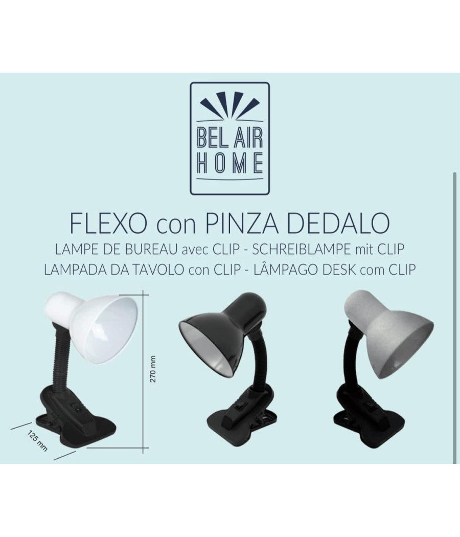 Lampada Da Scrivania Lampada Tavolo Con Pinza Orientabile Snodabile E27         