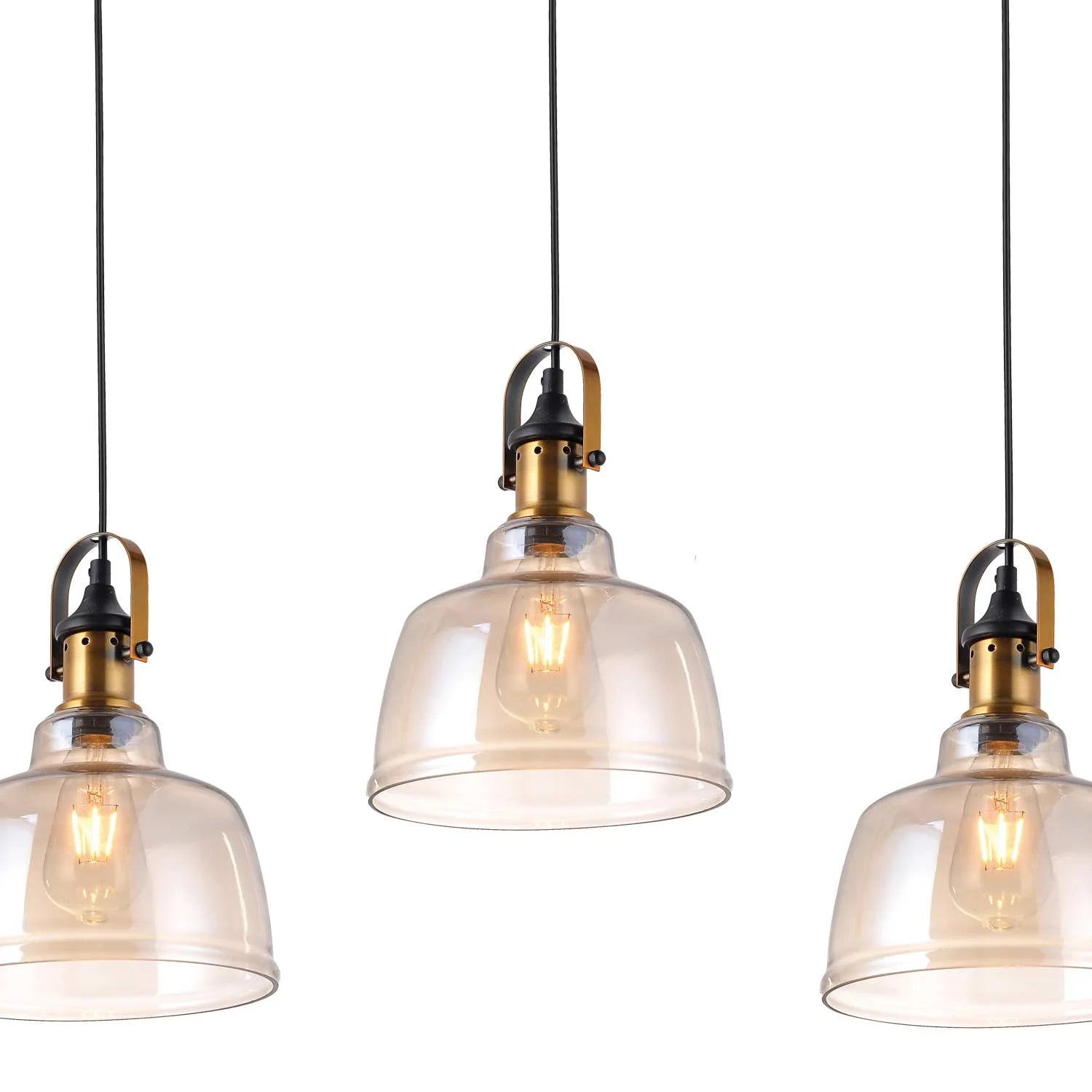 LÚZETE - LAMPADA DA SOFFITTO 3 LUCI FEBBRAIO CRISTALLO CHAMPAGNE BASE RETTANGOLARE