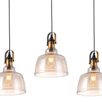 LÚZETE - LAMPADA DA SOFFITTO 3 LUCI FEBBRAIO CRISTALLO CHAMPAGNE BASE RETTANGOLARE