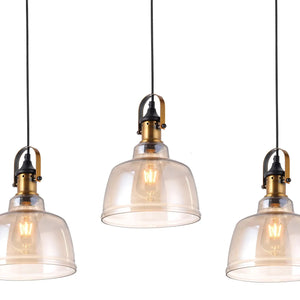 LÚZETE - LAMPADA DA SOFFITTO 3 LUCI FEBBRAIO CRISTALLO CHAMPAGNE BASE RETTANGOLARE