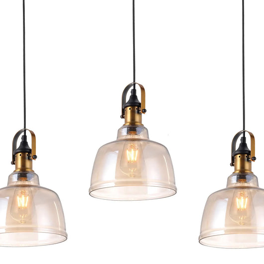 LÚZETE - LAMPADA DA SOFFITTO 3 LUCI FEBBRAIO CRISTALLO CHAMPAGNE BASE RETTANGOLARE