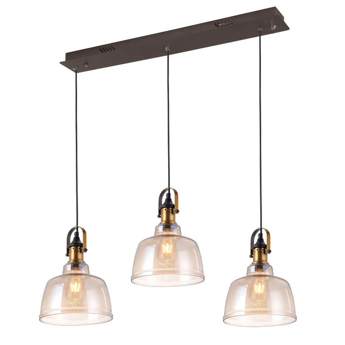 LÚZETE - LAMPADA DA SOFFITTO 3 LUCI FEBBRAIO CRISTALLO CHAMPAGNE BASE RETTANGOLARE