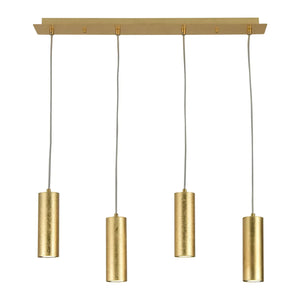 LÚZETE - LAMPADA DA SOFFITTO 4 LUCI FOGLIA ORO GU10 ADARA