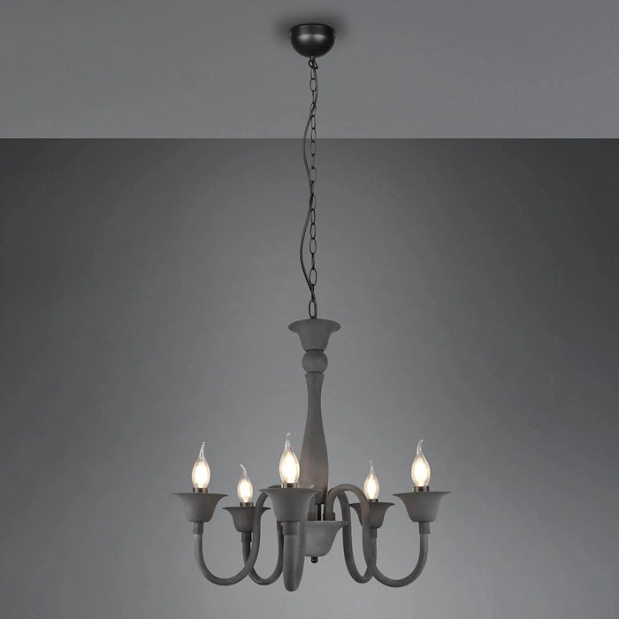 LÚZETE - LAMPADA DA SOFFITTO 5 LUCI ANTRACITE CAMILA