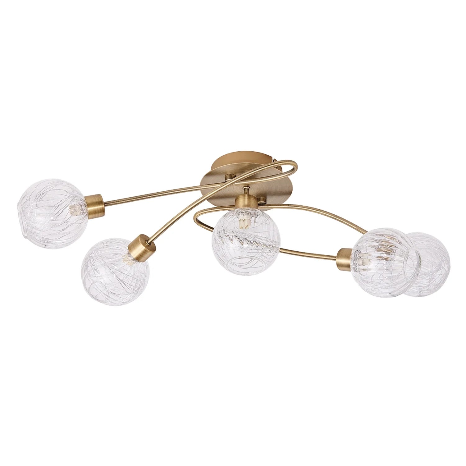 LÚZETE - LAMPADA DA SOFFITTO 5 LUCI QUINN IN PELLE