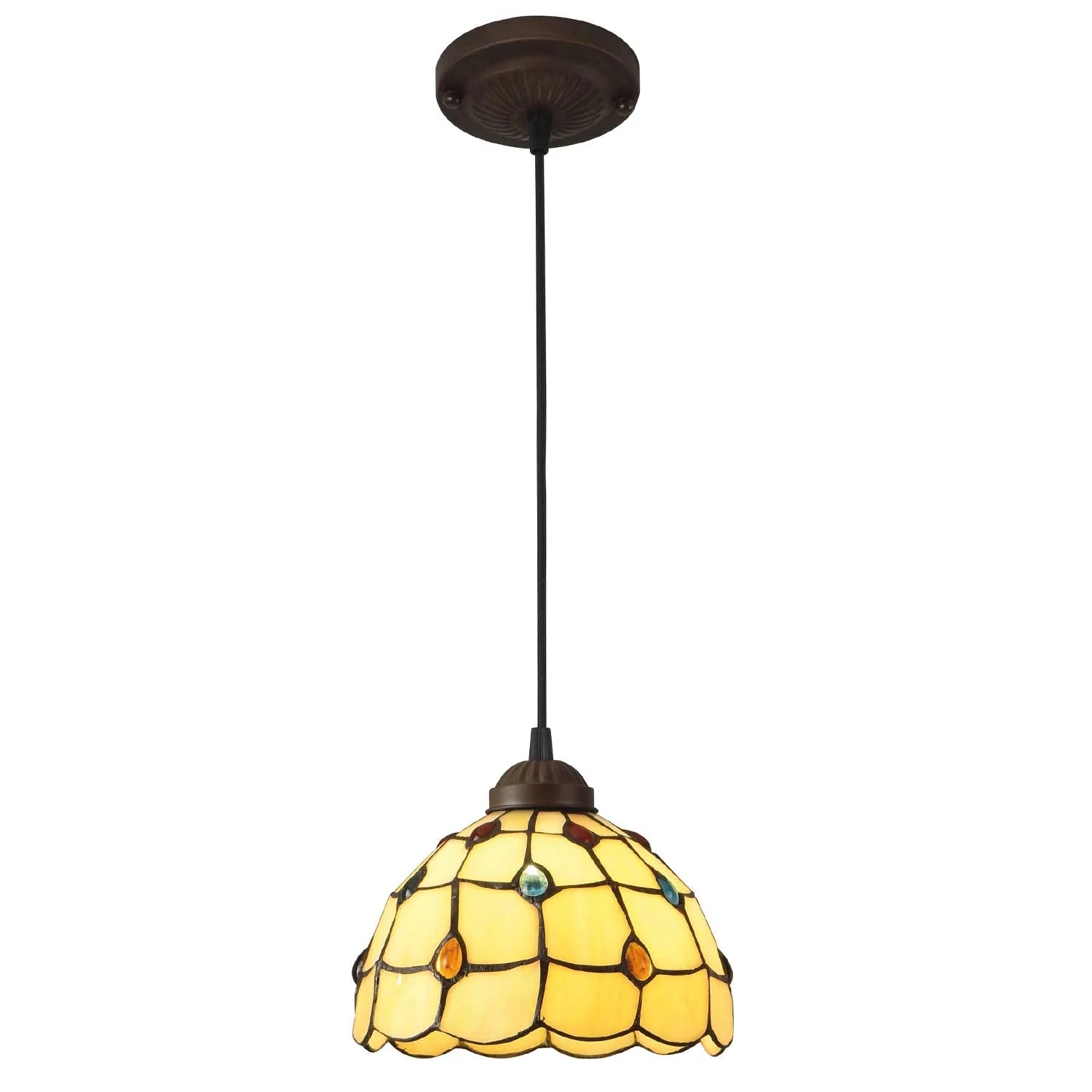LÚZETE - LAMPADA DA SOFFITTO A 1 LUCE 20 CM GIOIELLO TIFFANY