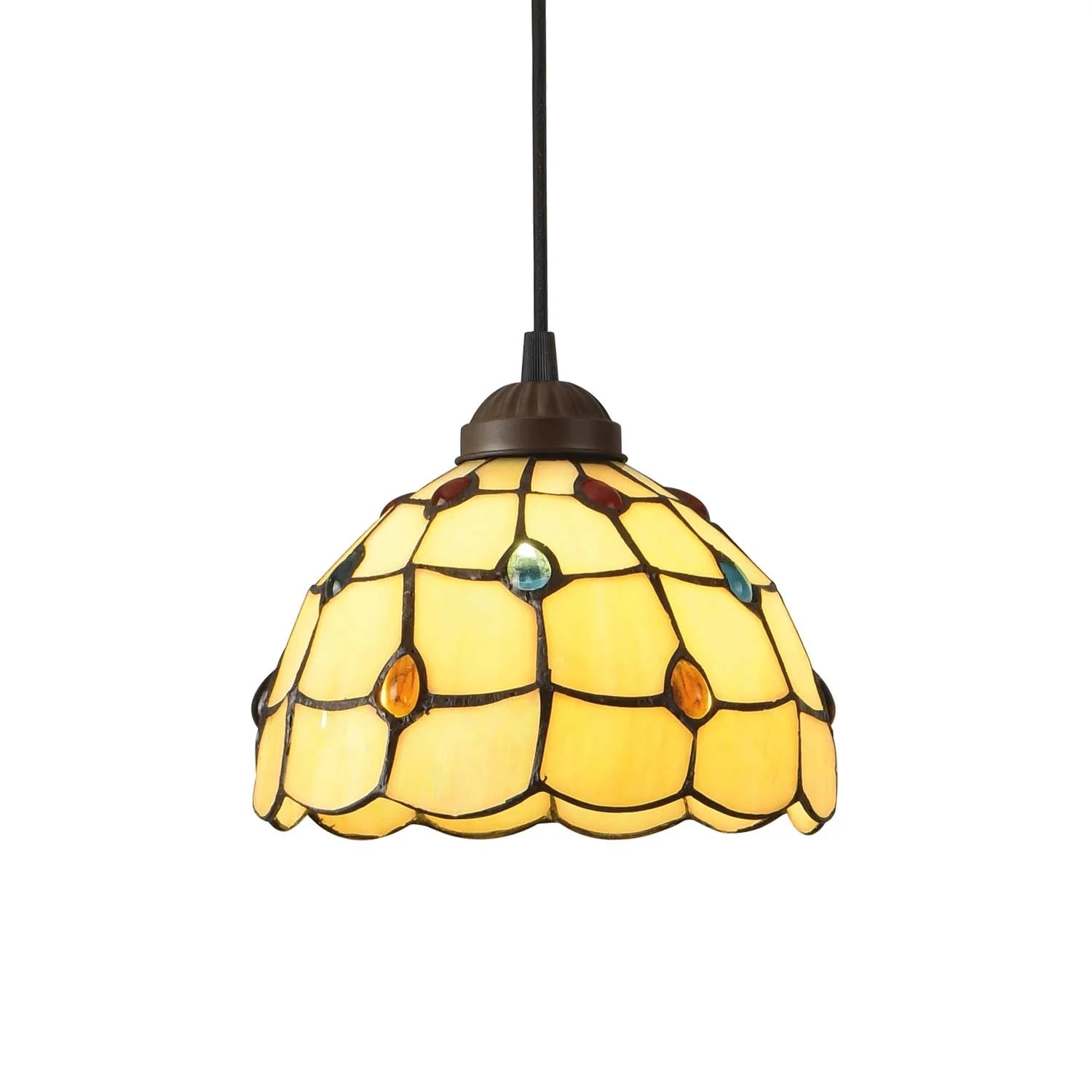 LÚZETE - LAMPADA DA SOFFITTO A 1 LUCE 20 CM GIOIELLO TIFFANY
