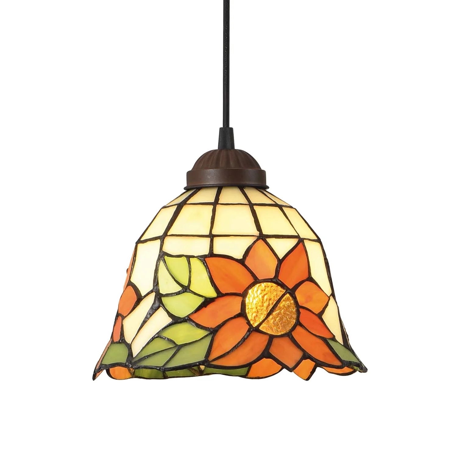 LÚZETE - LAMPADA DA SOFFITTO A 1 LUCE 20 CM GIRASOLE TIFFANY