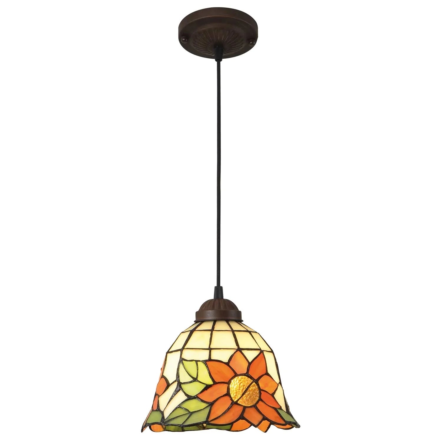 LÚZETE - LAMPADA DA SOFFITTO A 1 LUCE 20 CM GIRASOLE TIFFANY