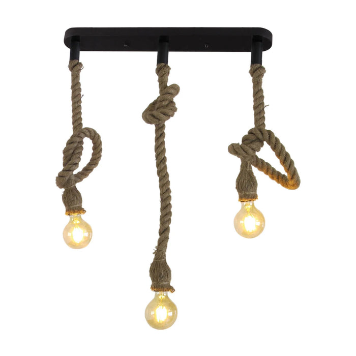 LÚZETE - LAMPADA DA SOFFITTO A 3 LUCI CORDA BARCA