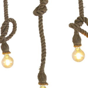 LÚZETE - LAMPADA DA SOFFITTO A 3 LUCI CORDA BARCA