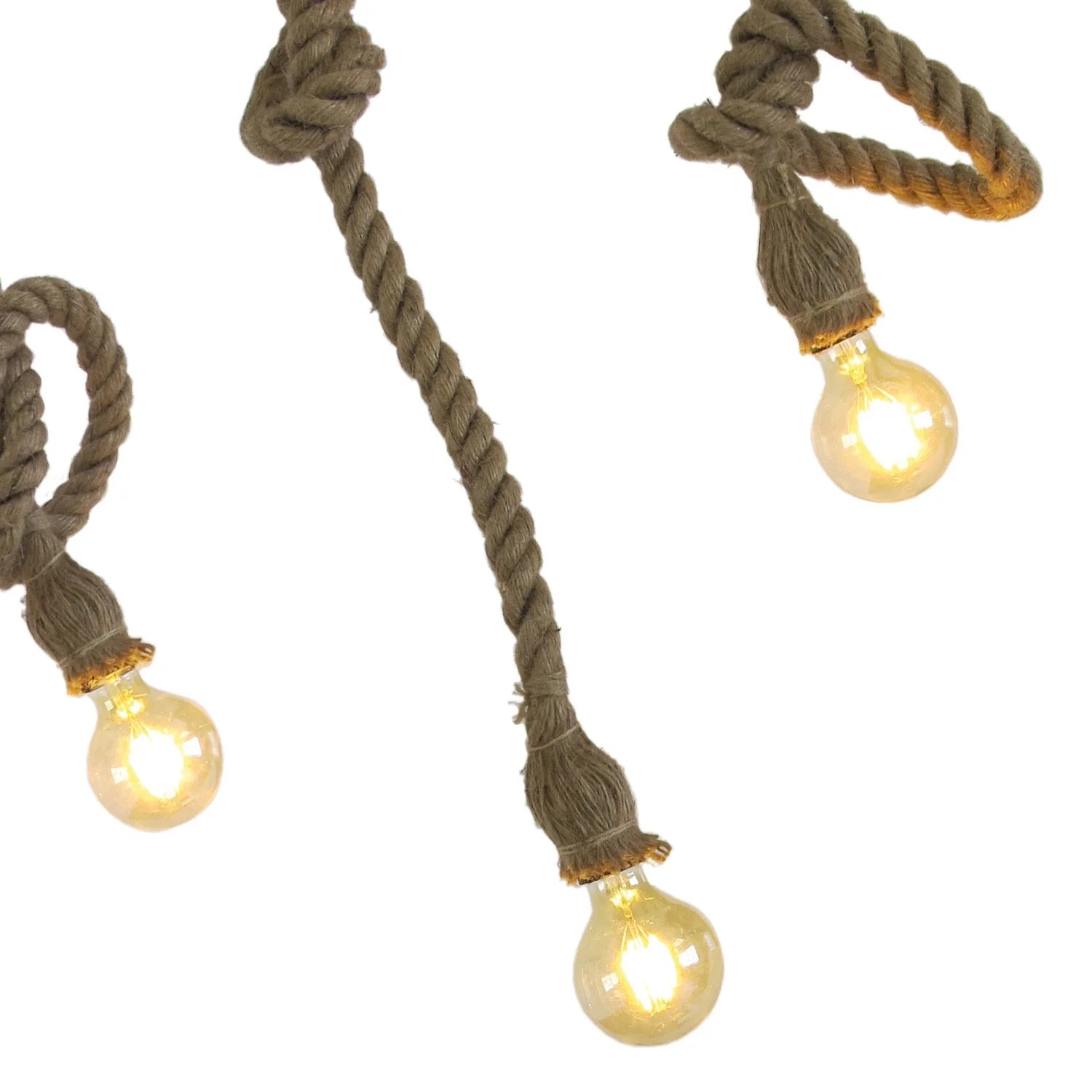 LÚZETE - LAMPADA DA SOFFITTO A 3 LUCI CORDA BARCA