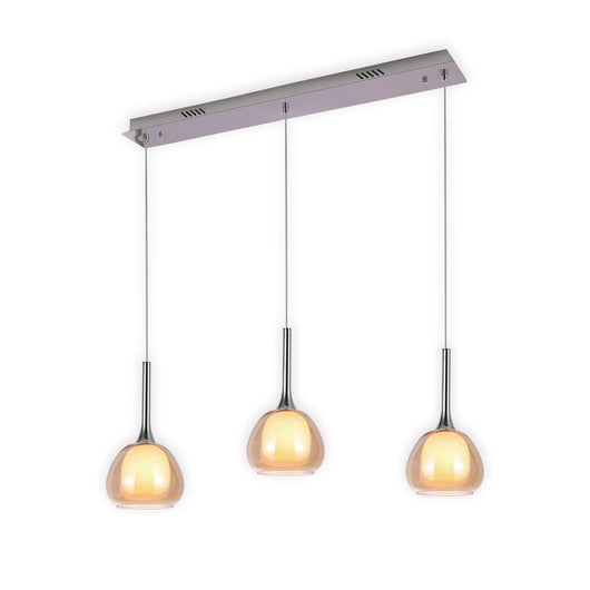 LÚZETE - LAMPADA DA SOFFITTO A 3 LUCI VETRO ESTERNO AMBRA INTERNO BIANCO INTERNO BIANCO NOLINA