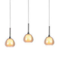 LÚZETE - LAMPADA DA SOFFITTO A 3 LUCI VETRO ESTERNO AMBRA INTERNO BIANCO INTERNO BIANCO NOLINA