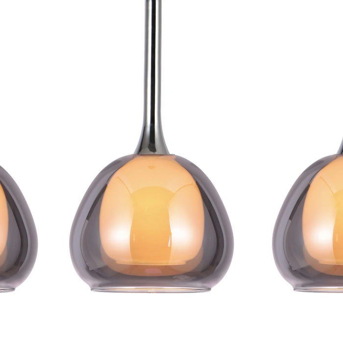 LÚZETE - LAMPADA DA SOFFITTO A 4 LUCI IN CRISTALLO ESTERNO FUMÉ INTERNO BIANCO NOLINA