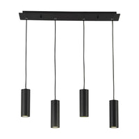 LÚZETE - LAMPADA DA SOFFITTO A 4 LUCI NERA GU10 ADARA
