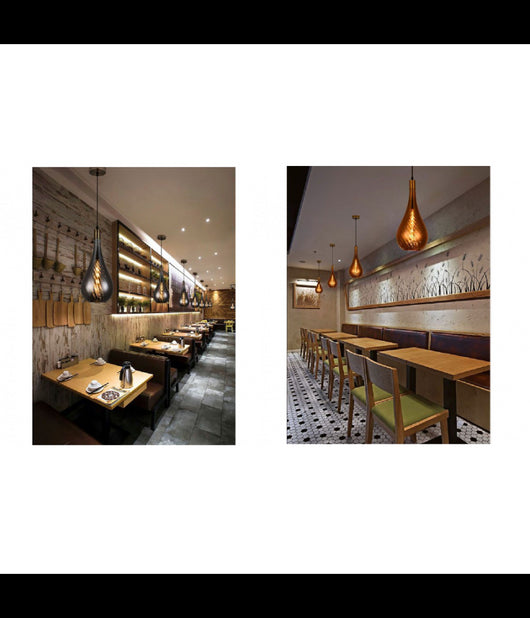 Lampada Da Soffitto A Sospensione Attacco E27 In Vetro Fumà© Oro O Argento A36-07         