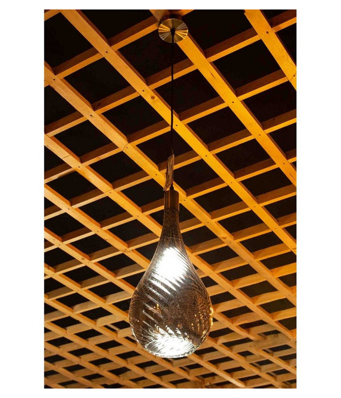 Lampada Da Soffitto A Sospensione Attacco E27 In Vetro Fumà© Oro O Argento A36-07         