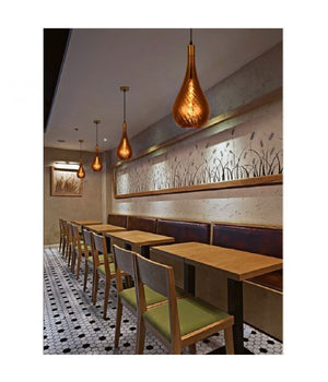 Lampada Da Soffitto A Sospensione Attacco E27 In Vetro Fumà© Oro O Argento A36-07         