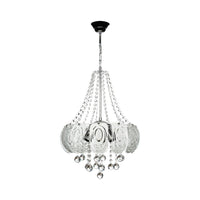 Lampada a sospensione vetro decorato e pietre effetto cristallo Yon MDL3973 colore argento