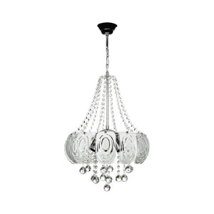 Lampada a sospensione vetro decorato e pietre effetto cristallo Yon MDL3973 colore argento