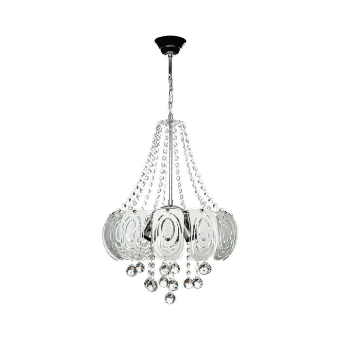 Lampada a sospensione vetro decorato e pietre effetto cristallo Yon MDL3973 colore argento