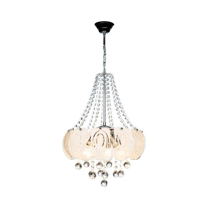 Lampada a sospensione vetro decorato e pietre effetto cristallo Yon MDL3973 colore argento