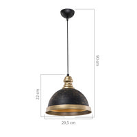 Lampada da soffitto Astek ASZ1637 con paralume in metallo nero