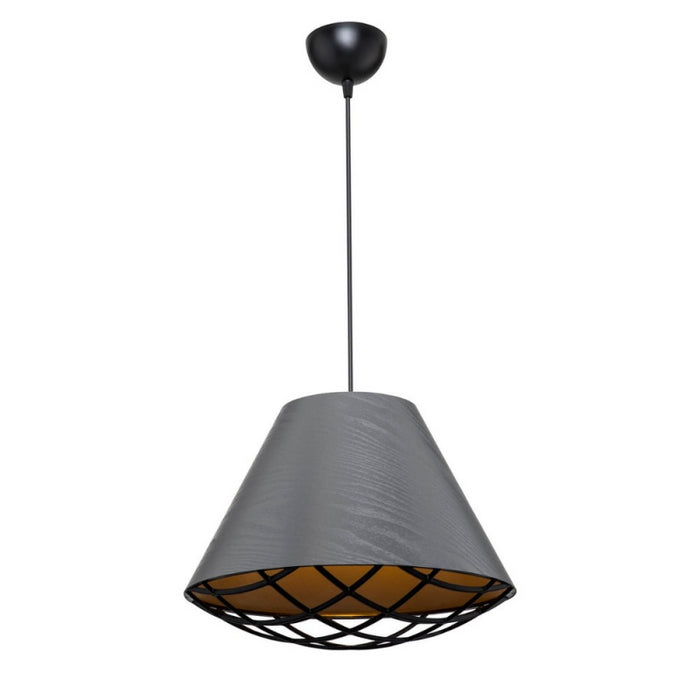 Lampada da soffitto Ayda ASZ1560 con paralume in tessuto antracite