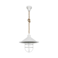 Lampada da soffitto Bulut ASZ0631 metallo bianco e corda iuta