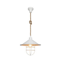 Lampada da soffitto Bulut ASZ0631 metallo bianco e corda iuta