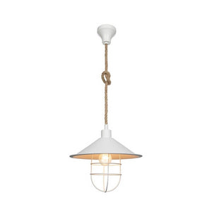 Lampada da soffitto Bulut ASZ0631 metallo bianco e corda iuta