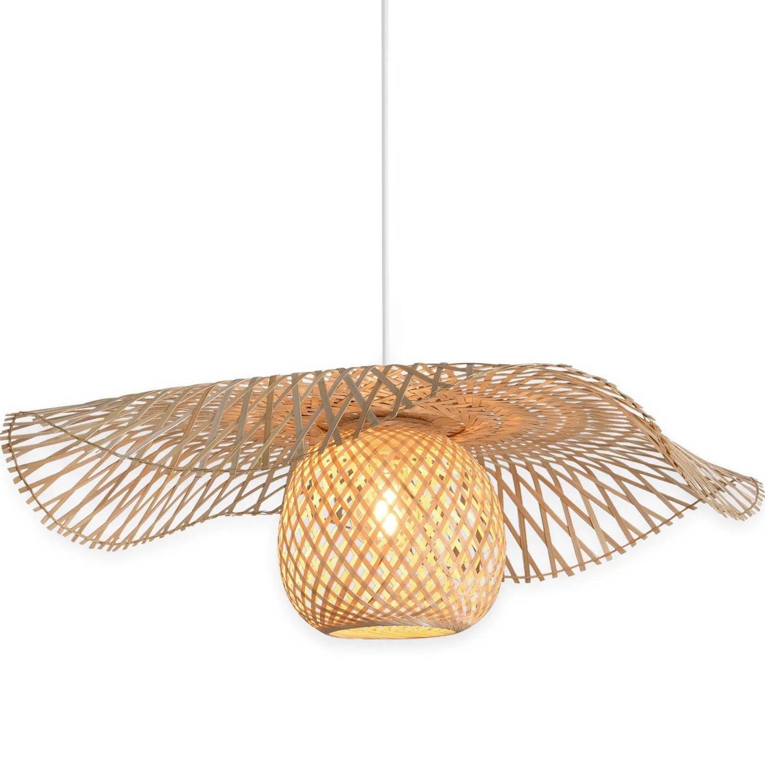 LÚZETE - LAMPADA DA SOFFITTO DI BAMBÙ GRANDE E27 NALANI