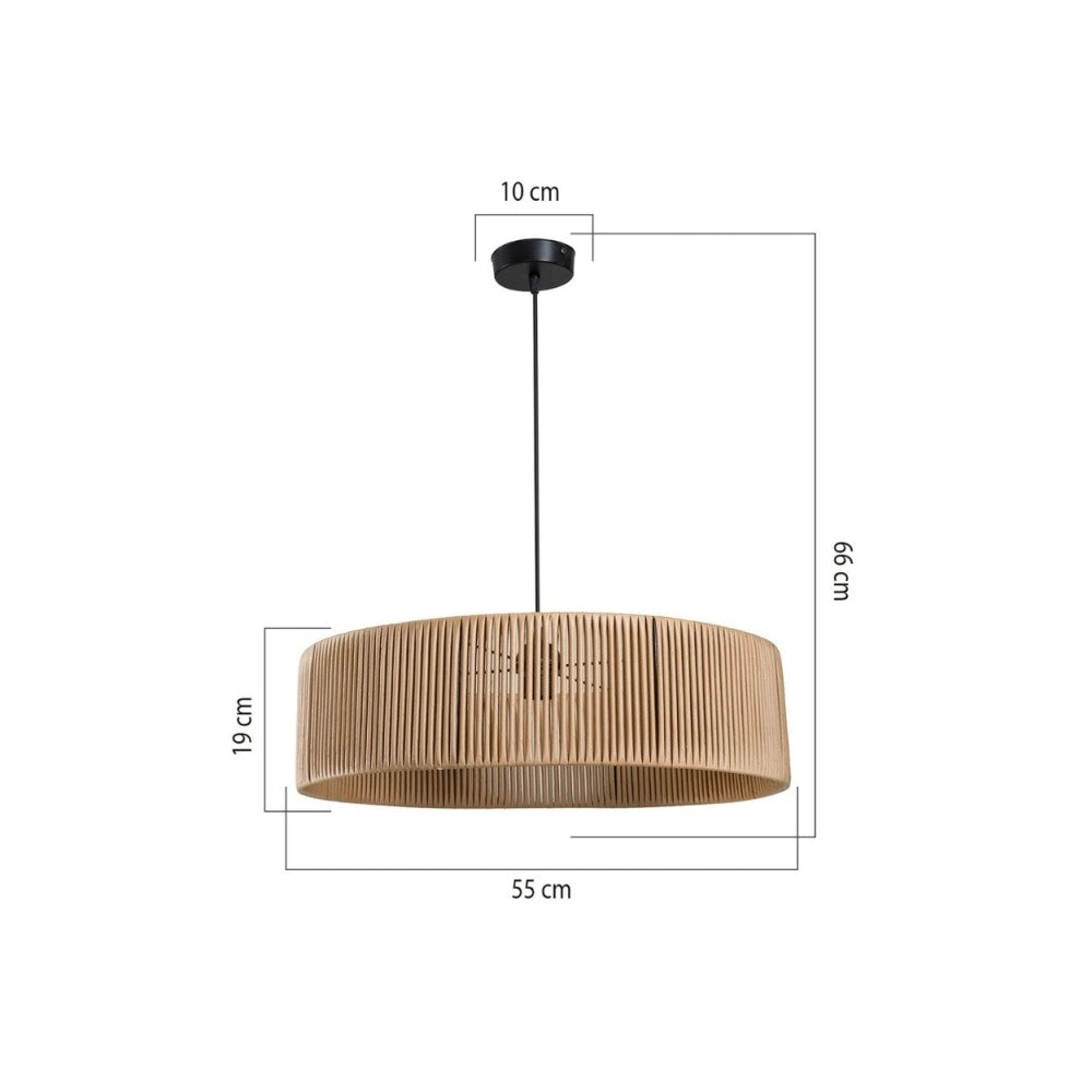 Lampada a sospensione in carta effetto bamboo stile rustico Roya ASZ1747 colore caffè