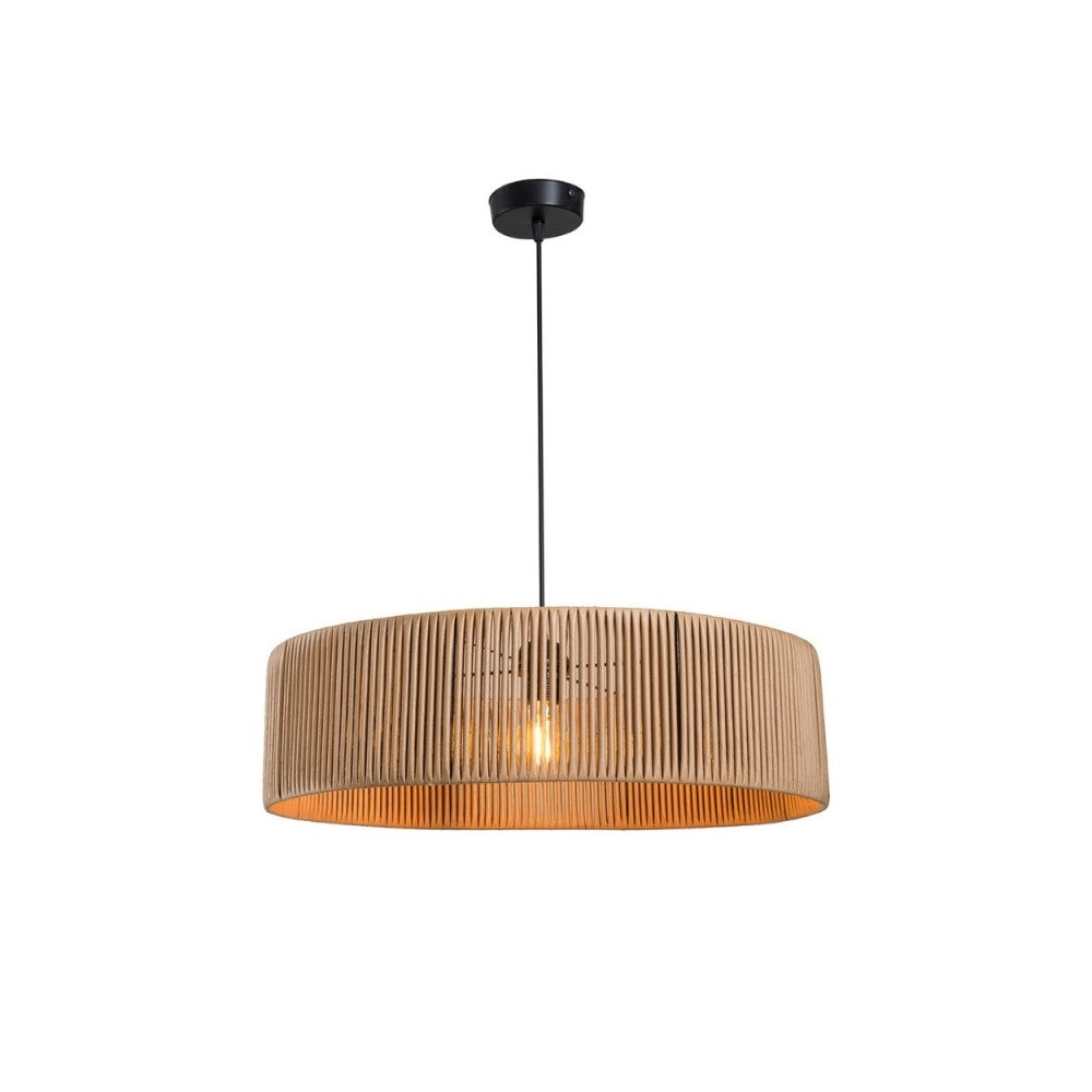 Lampada a sospensione in carta effetto bamboo stile rustico Roya ASZ1747 colore caffè