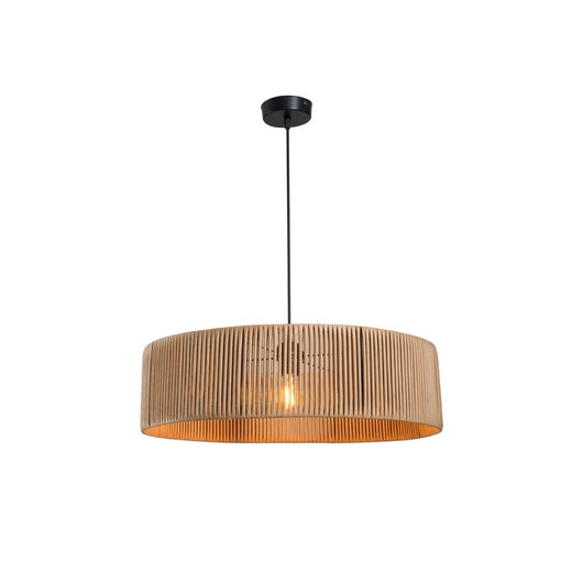 Lampada a sospensione in carta effetto bamboo stile rustico Roya ASZ1747 colore caffè