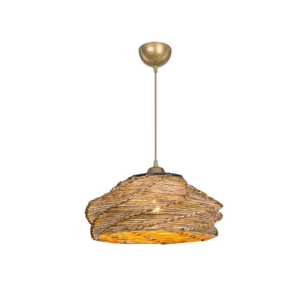 Lampada a sospensione in carta intrecciata stile rustico Risa MDL4940 colore marrone